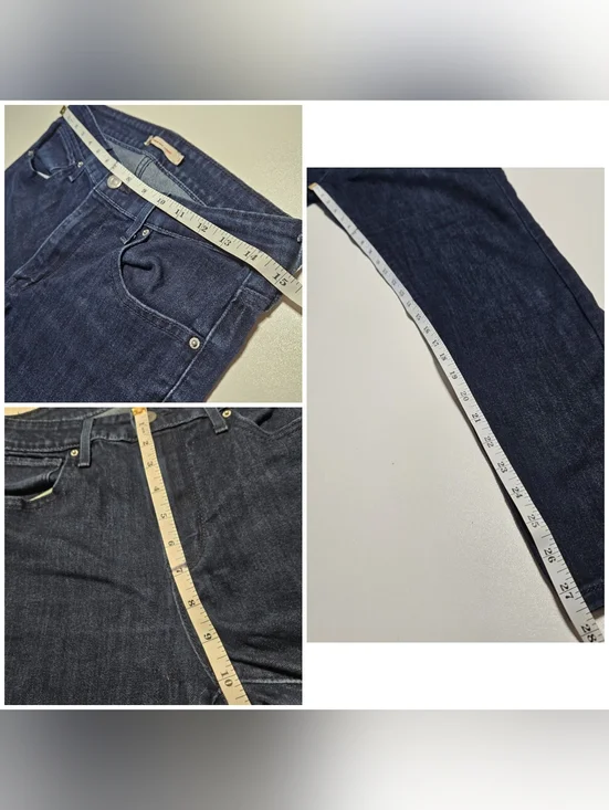 Levi's 721 High Rise Skinny Jeans | Dark Wash Denim | Size W31 L28 - Picture 4 of 7